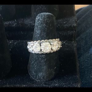 FIVE stone diamond ring ( cubic zirconia) in sterling silver